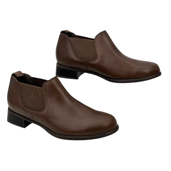 Munro Bedford Boot Leather Low Chelsea Women's SZ 6 Brown Pull on Comfort Career - Picture 5 of 10